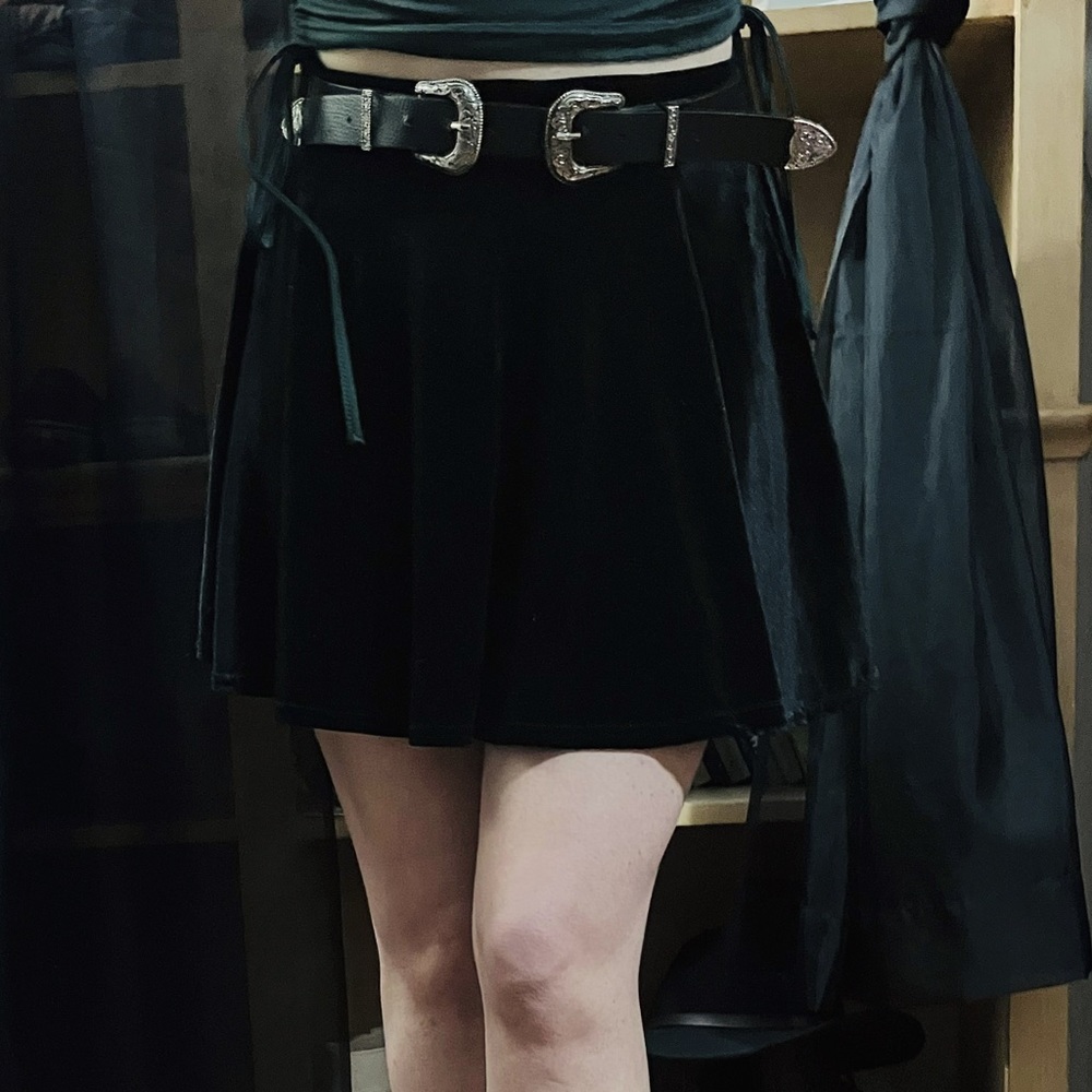Black Velvet Skater Skirt